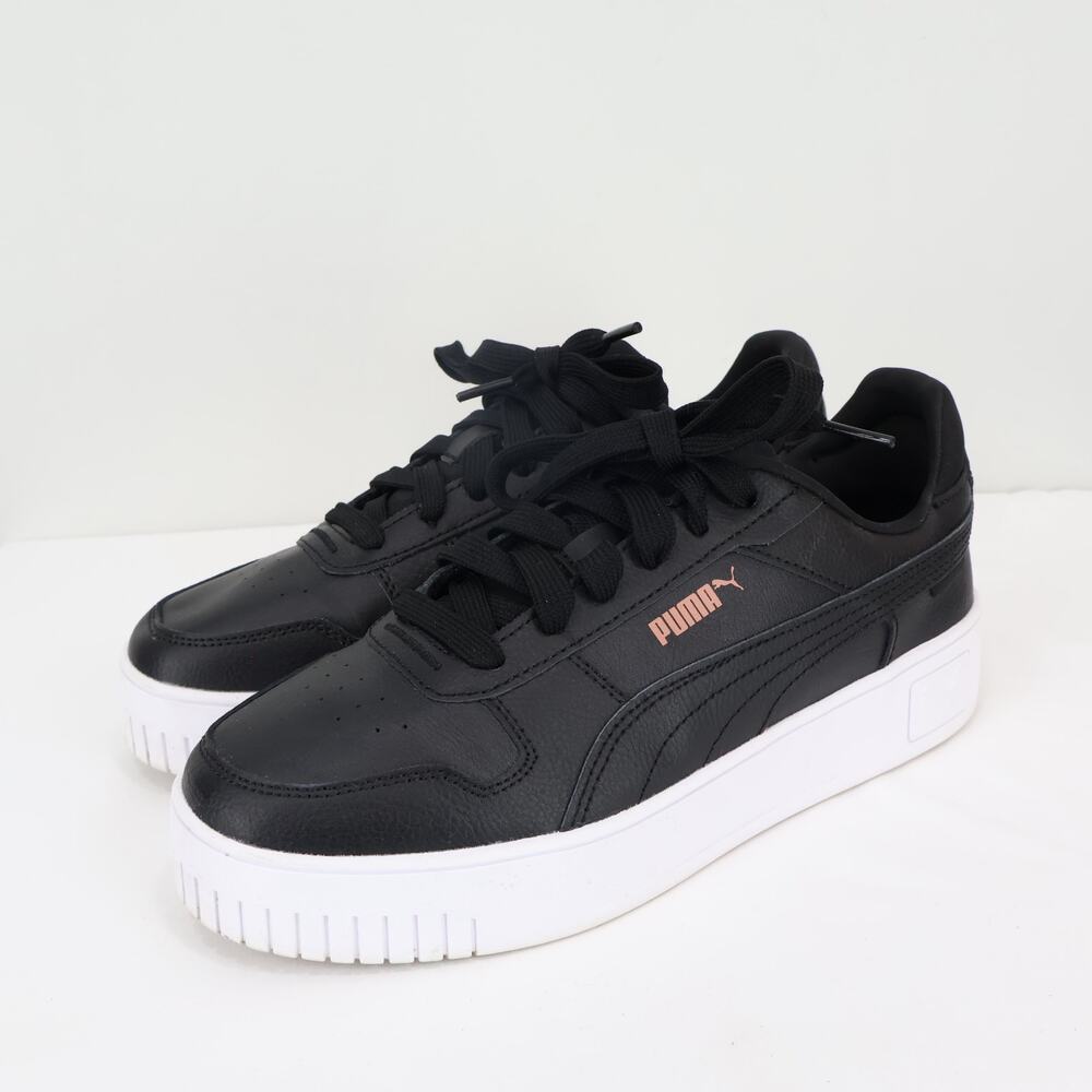 Puma Women's Carina Street Sneaker Black White Size 8